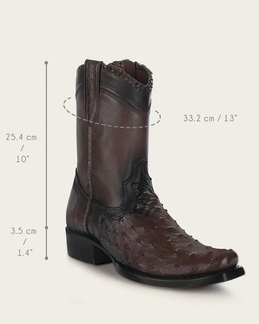 Western casual dark brown exotic boot