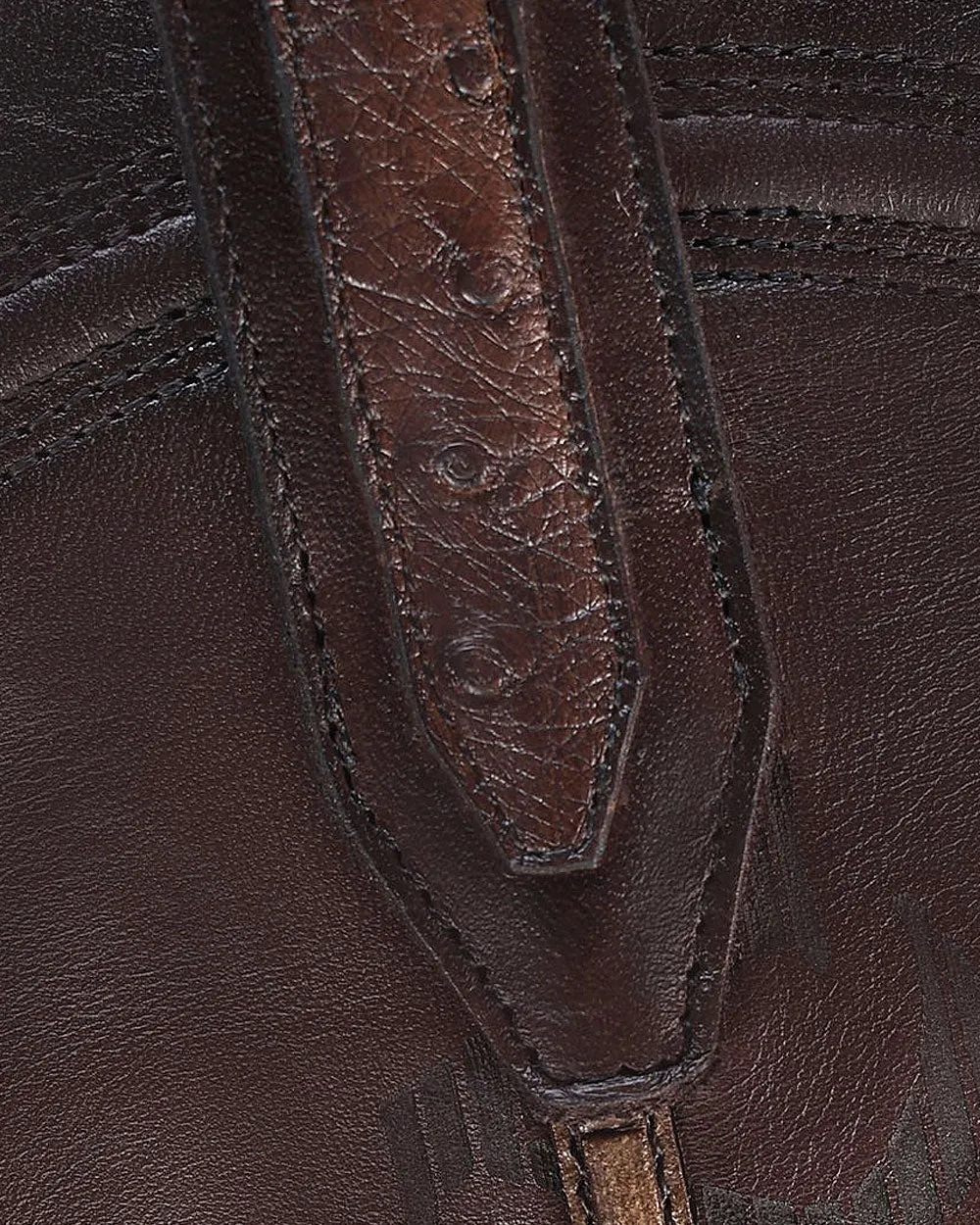 Western casual dark brown exotic boot