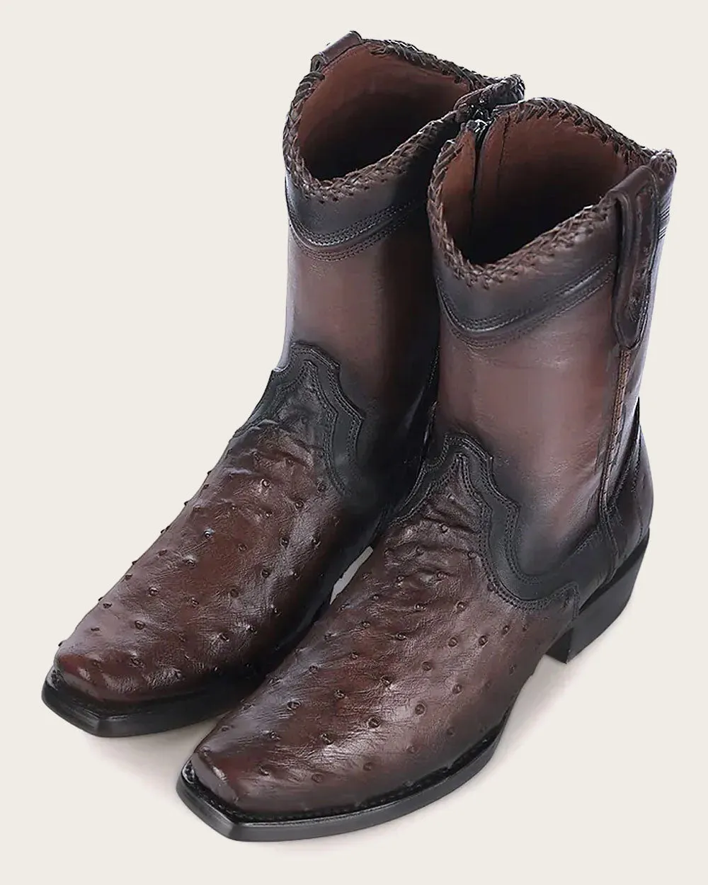 Western casual dark brown exotic boot