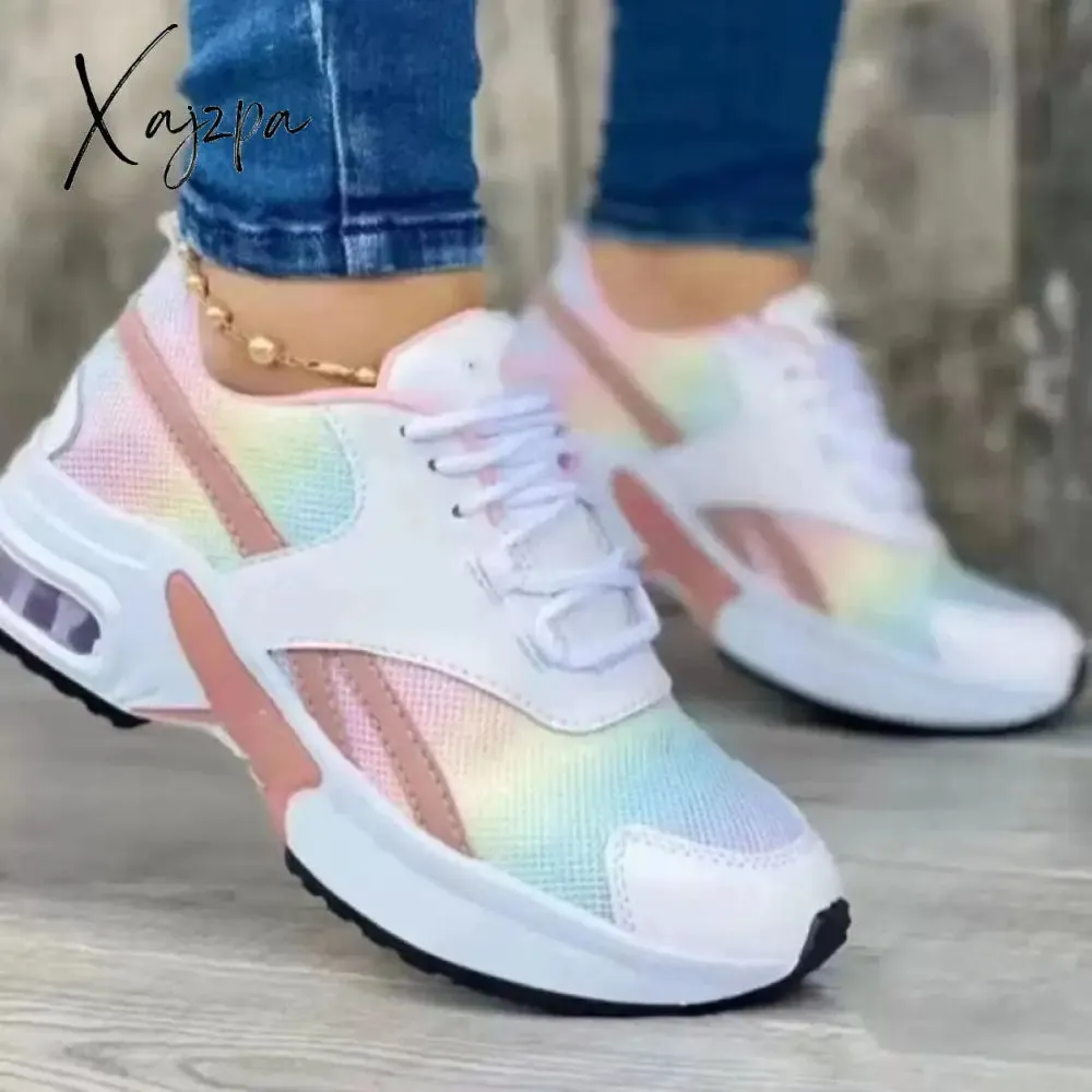 Xajzpa - White Casual Sportswear Patchwork Round Comfortable Shoes